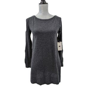 W By Worth Pullover Sweater Womens XP = XS Gray Cutout Sleeve